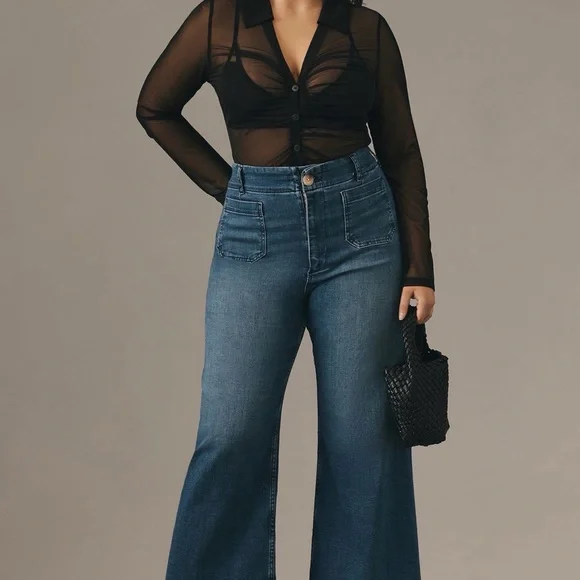 The Colette Crop High-Rise Wide-Leg Jeans by Maeve - Picture 6 of 11